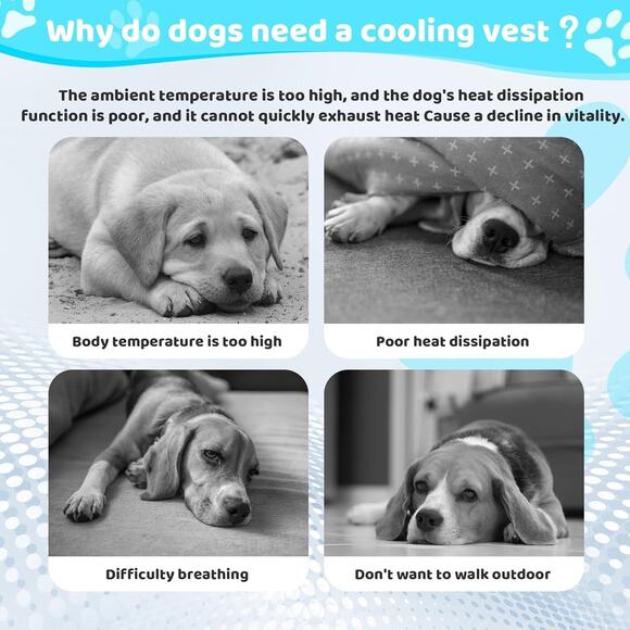 Dog Cooling Vest Harness Lightweight Cooler Jacket Sz Med w Adjustable Buckle - Picture 10 of 11